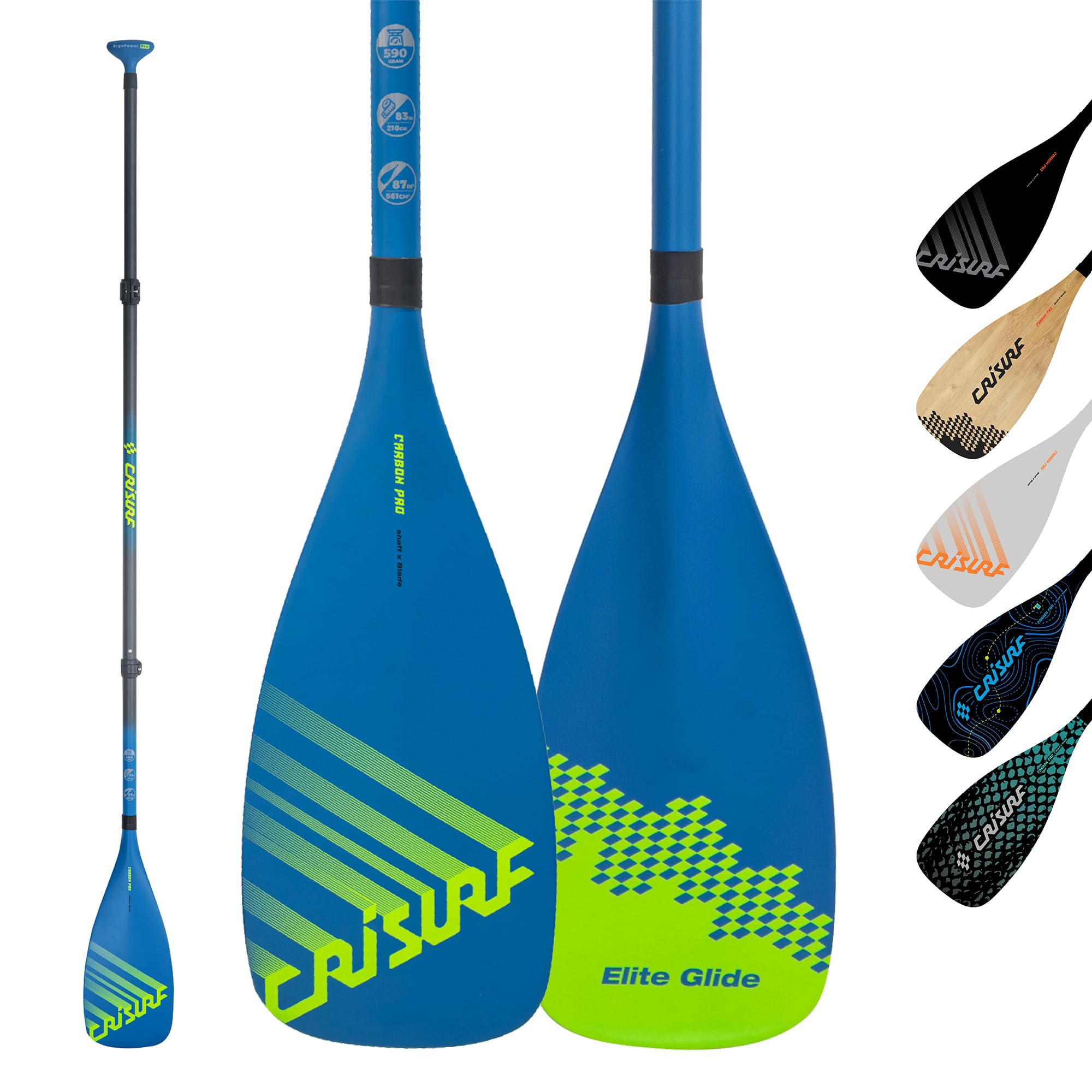Full Carbon Paddle for Paddle Board – Racing SUP Paddle, Floating 3-Piece Stand-Up Paddleboard Paddle, Adjustable 170-210 cm/67"-83", Lightweight Carbon Fiber Paddle for Surfboard/SUP