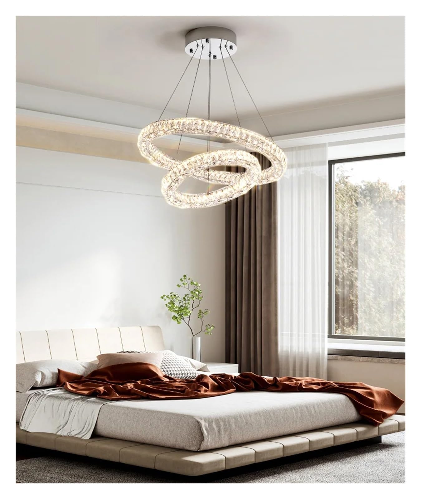 Lustre en cristal anneau de salon moderne et luminaire de luxe