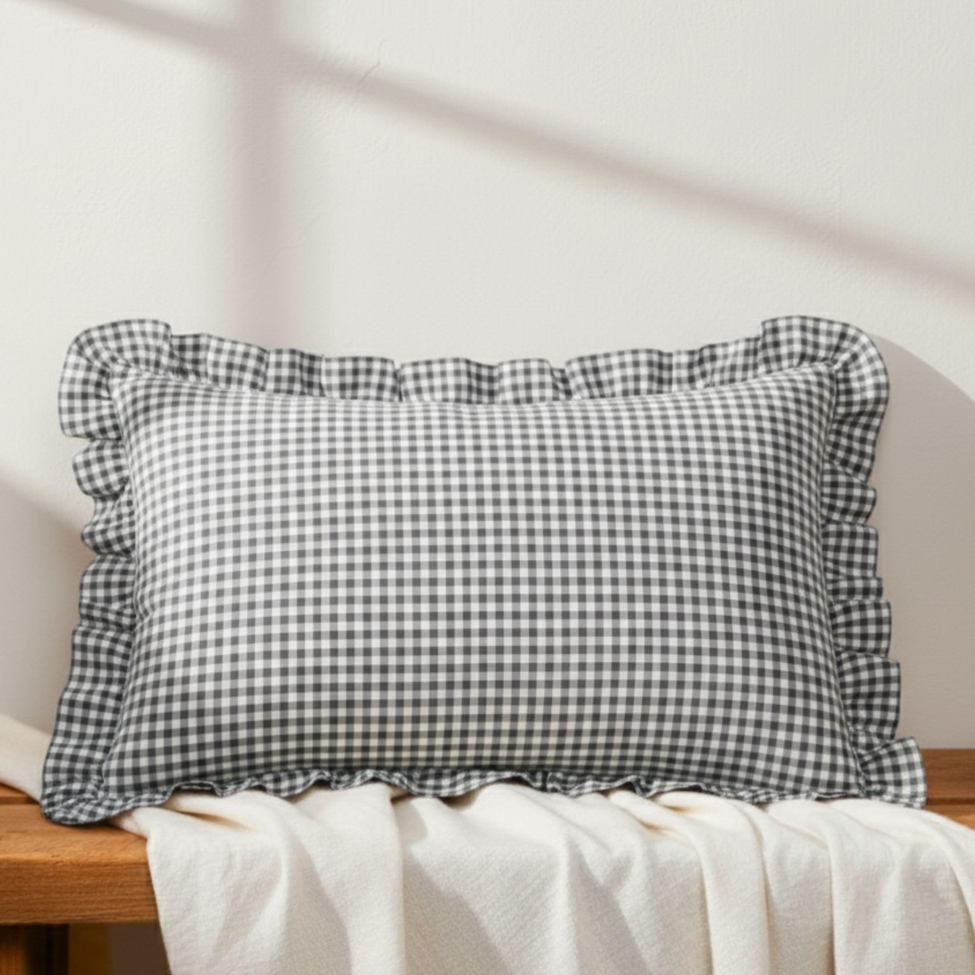 Red Pillow Covers - Set of 2 | Checkered Pillow Cases -13