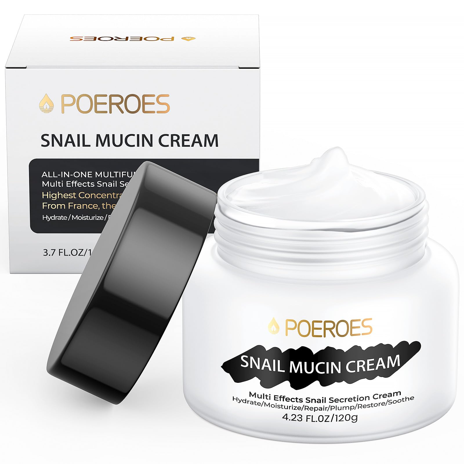 Amazon.com: POEROES Snail Mucin Cream 99.3% Moisturizer Face Cream