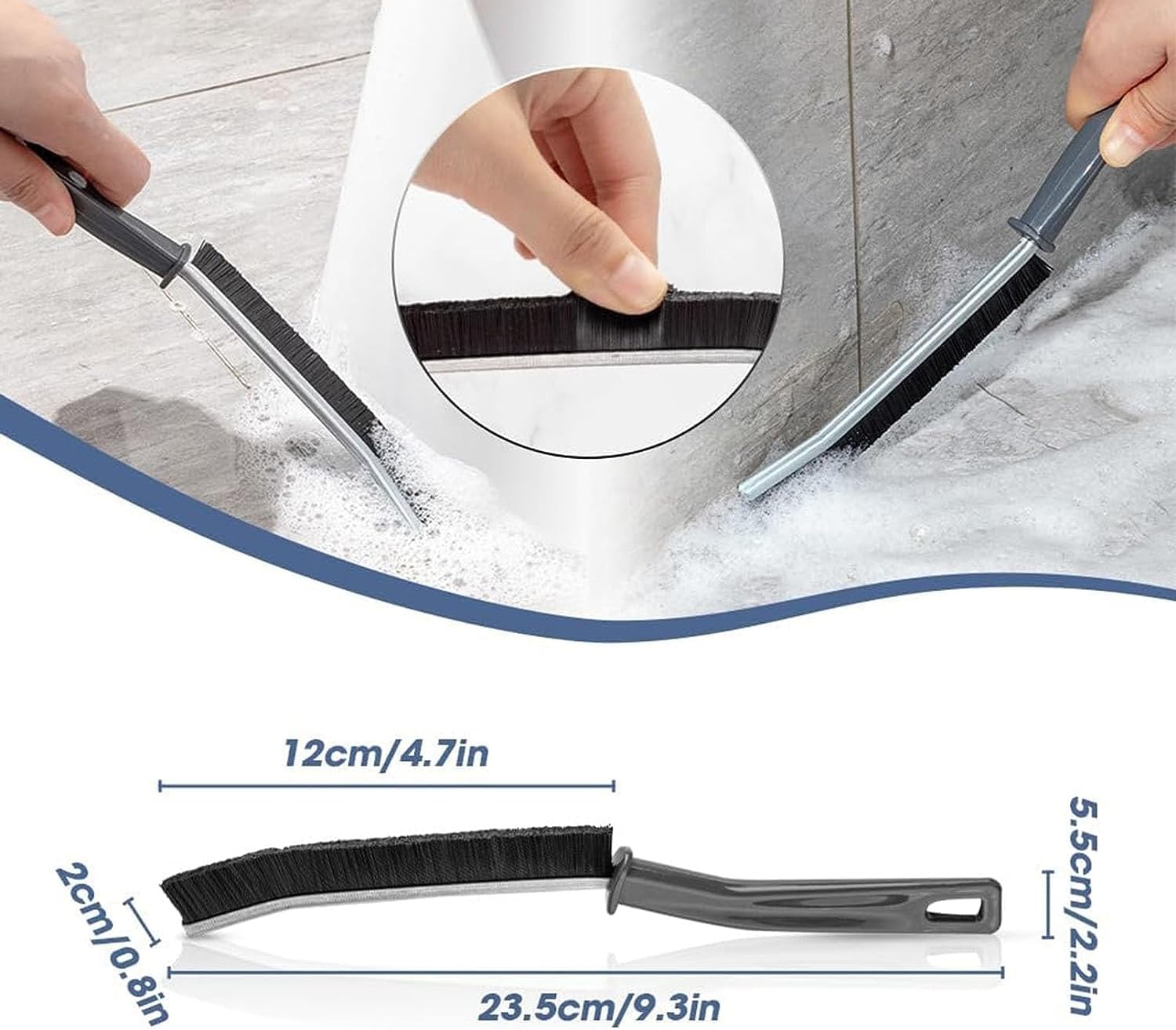 Clean The Dead Corners of Bathroom Kitchen Tiles,Gap Cleaning Brush, Bathroom Gap,Multifunctional Window Slots, Multi-Purpose Door Window Track Deep Cleaning Brush Supplies(1-Gap Brush) 1