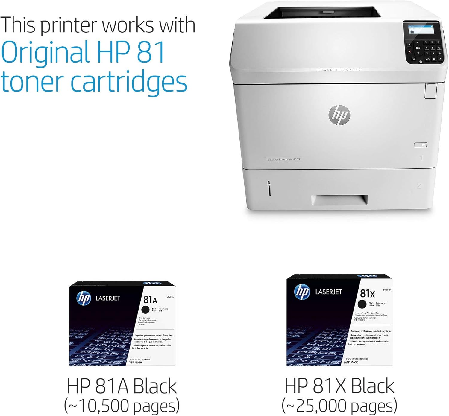 HP LaserJet M605N E6B70A Laser Printer - (Renewed)