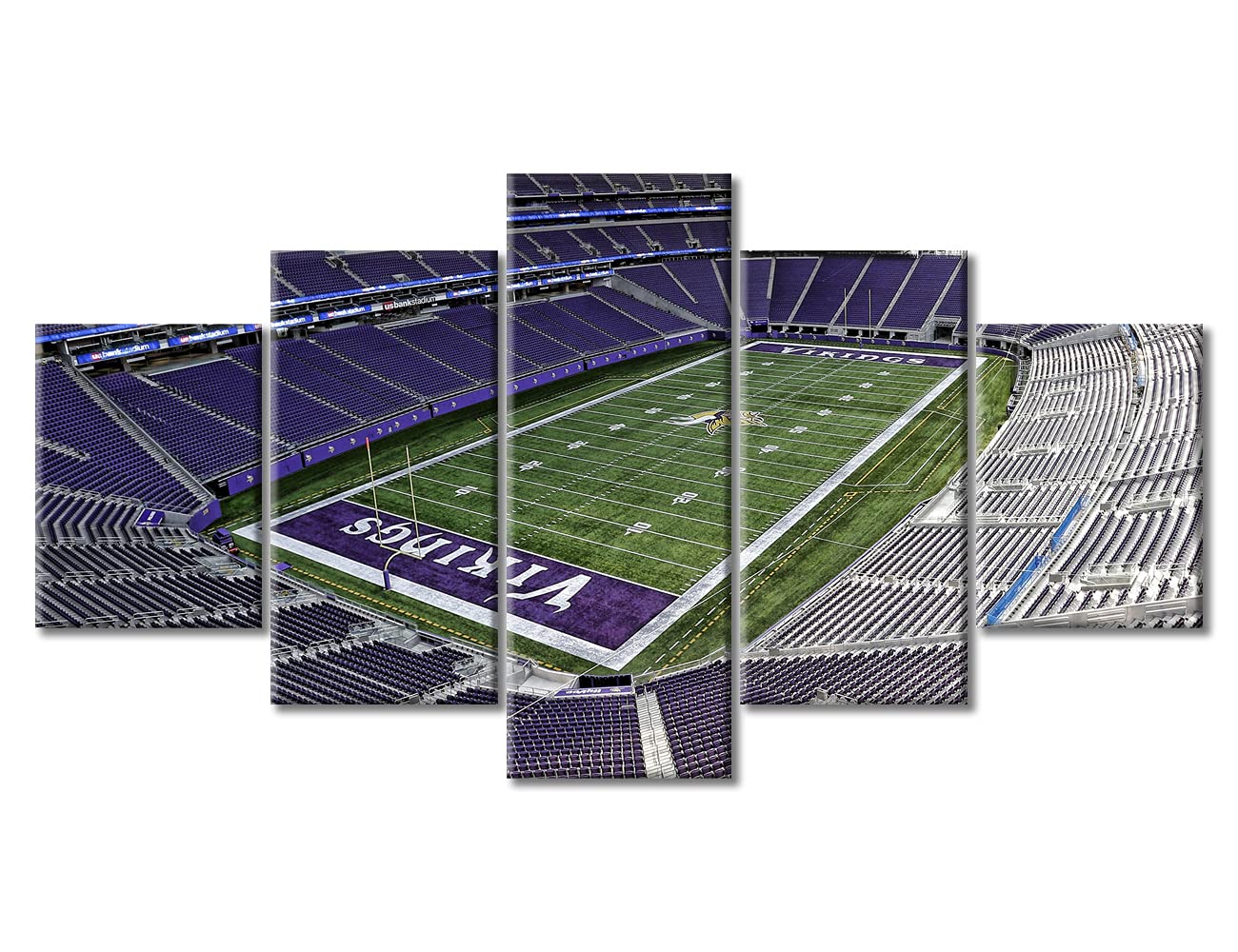 TUMOVO American Decor Vikings Soccer Team Sport Wall Art U.S. Bank Stadium Paintings Minnesota, USA Sports Stadium Pictures Home Decor for Living Room Framed Gallery-Wrapped Ready to Hang, 60" Wx32 H
