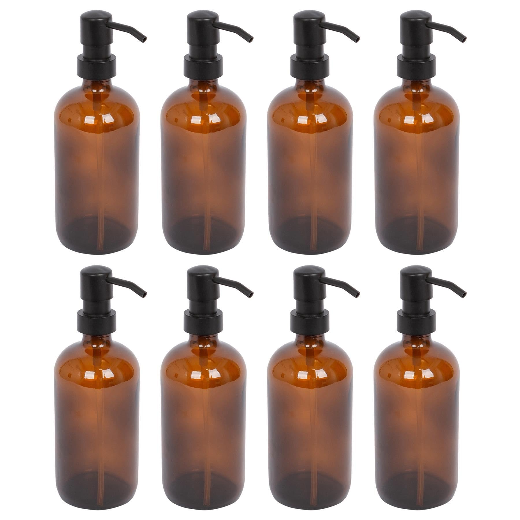 Harbour Housewares 500Ml Glass Soap Dispensers8X Amber Bathroom Kitchen Spa Refillable Hand Wash Or Lotion Bottle With Pump from B&Q