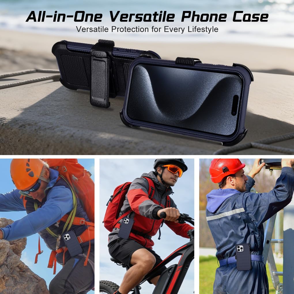 Custodia Defender per iPhone 15 Pro Max Custodia per telefono Clip da