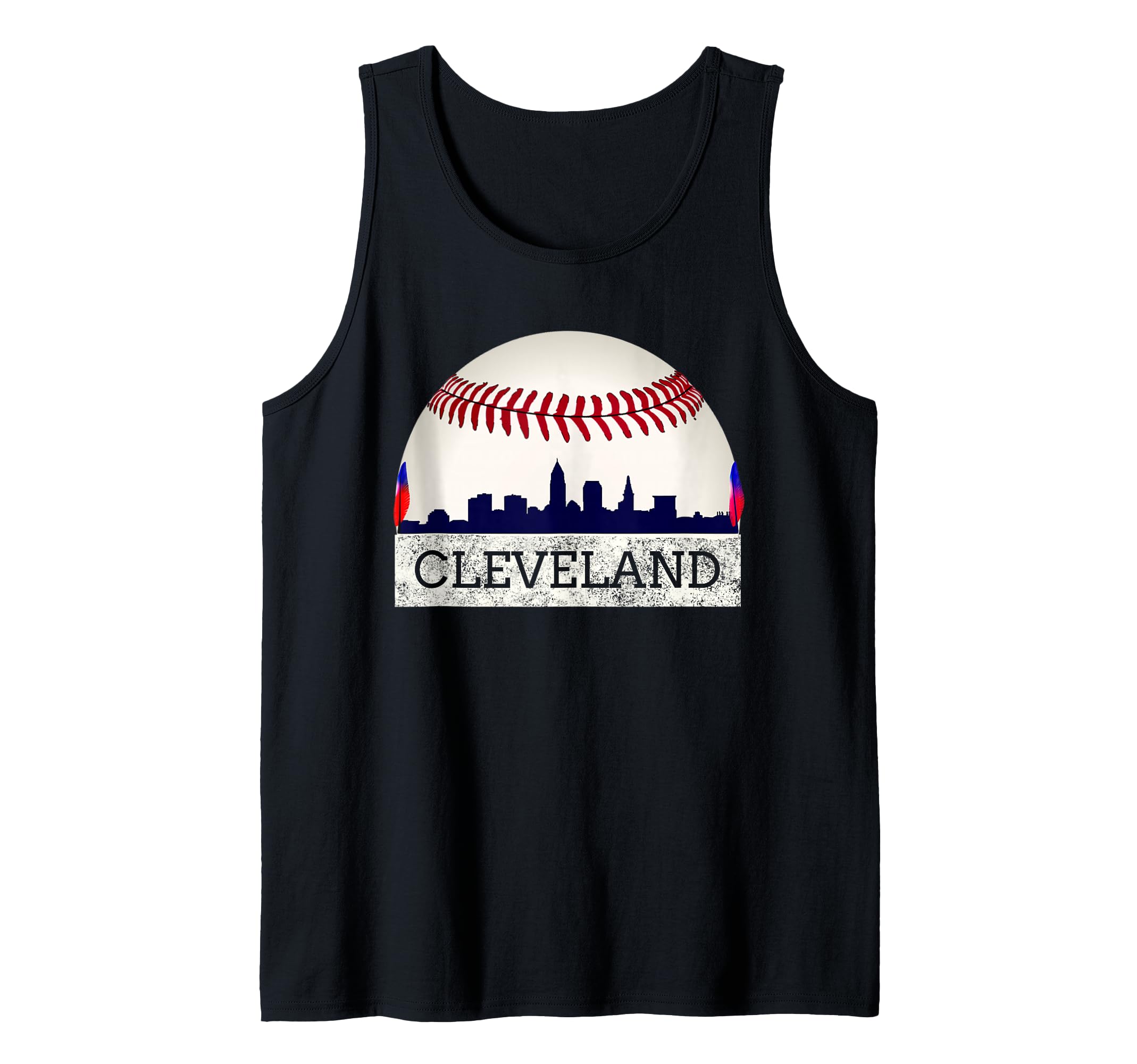 Cleveland Hometown Indian Tribe Tshirt Skyline Ball Design Tank Top