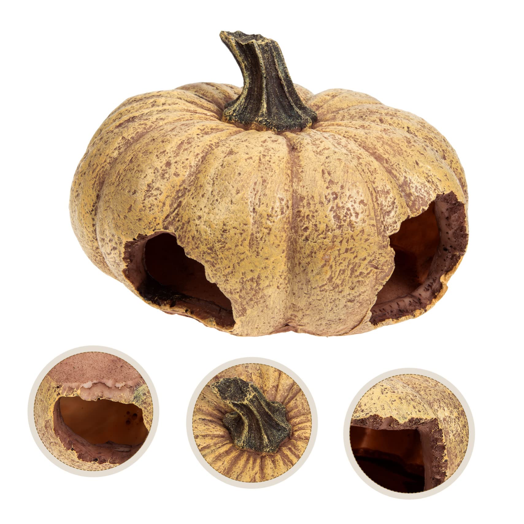 HANABASS Decorative Pumpkin Reptile Hideout Per Rettili e Terrari Accessorio Per Decorazioni Terrario Resistente All Idea Per Rettili