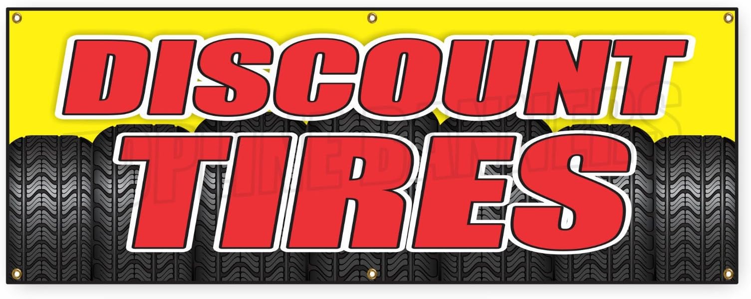 1.5 ft x 4 ft DISCOUNT TIRES BANNER SIGN tires sale sell wheel signs save discount tire