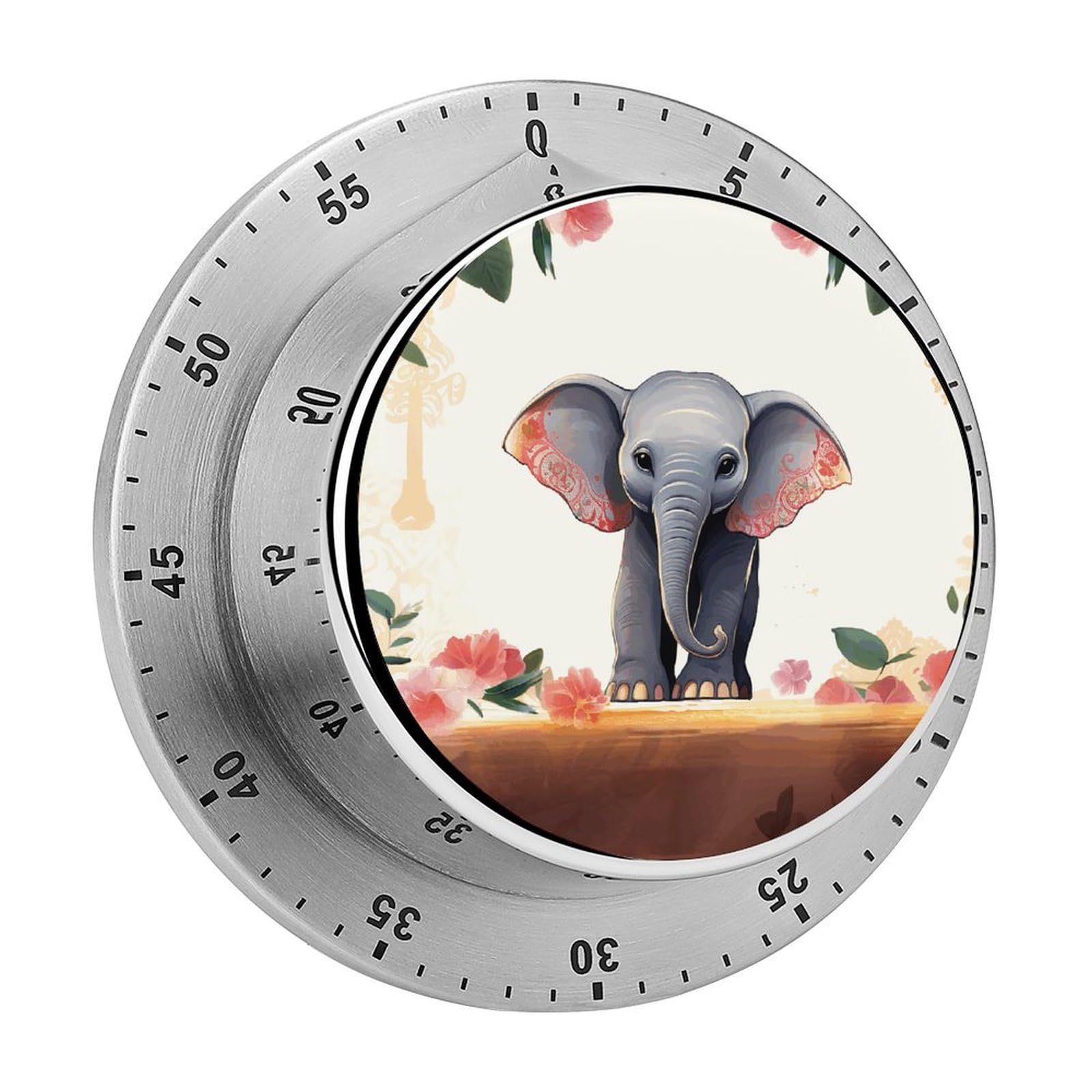 Lucky Elephant Manual Countdown Timer with Magnetic Base Visual Mechanical Timer for Classroom Home Study and Cooking