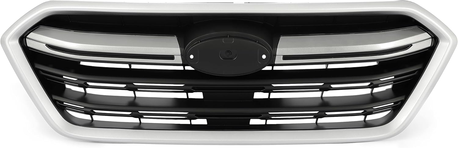 HECASA Front Bumper Grille Grill Compatible with 2018-2019 Subaru Outback W/Chrome Trim Replacement for 91121AL16B SU1200173