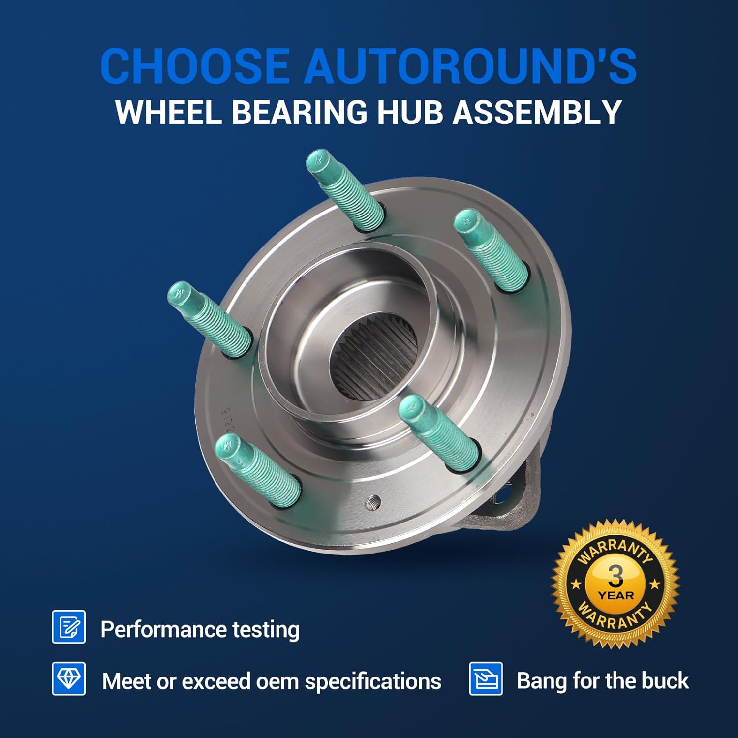 Autoround 513316 Wheel Hub and Bearing Assembly Front for Chevy Cruze 14-15/ Volt 11-15/ Orlando 12-14, Cadillac ATS 13-17/ ELR 14-16, Buick Verano 12-17/ Cascada 16-17, Rear for Cadillac ATS 13-17