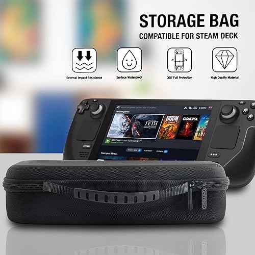 Miniatura 2 de Stream Deck - Funda de transporte para baraja de vapor funda protectora rígida portátil de viaje con bolsillos para accesorios y fundas de juego en