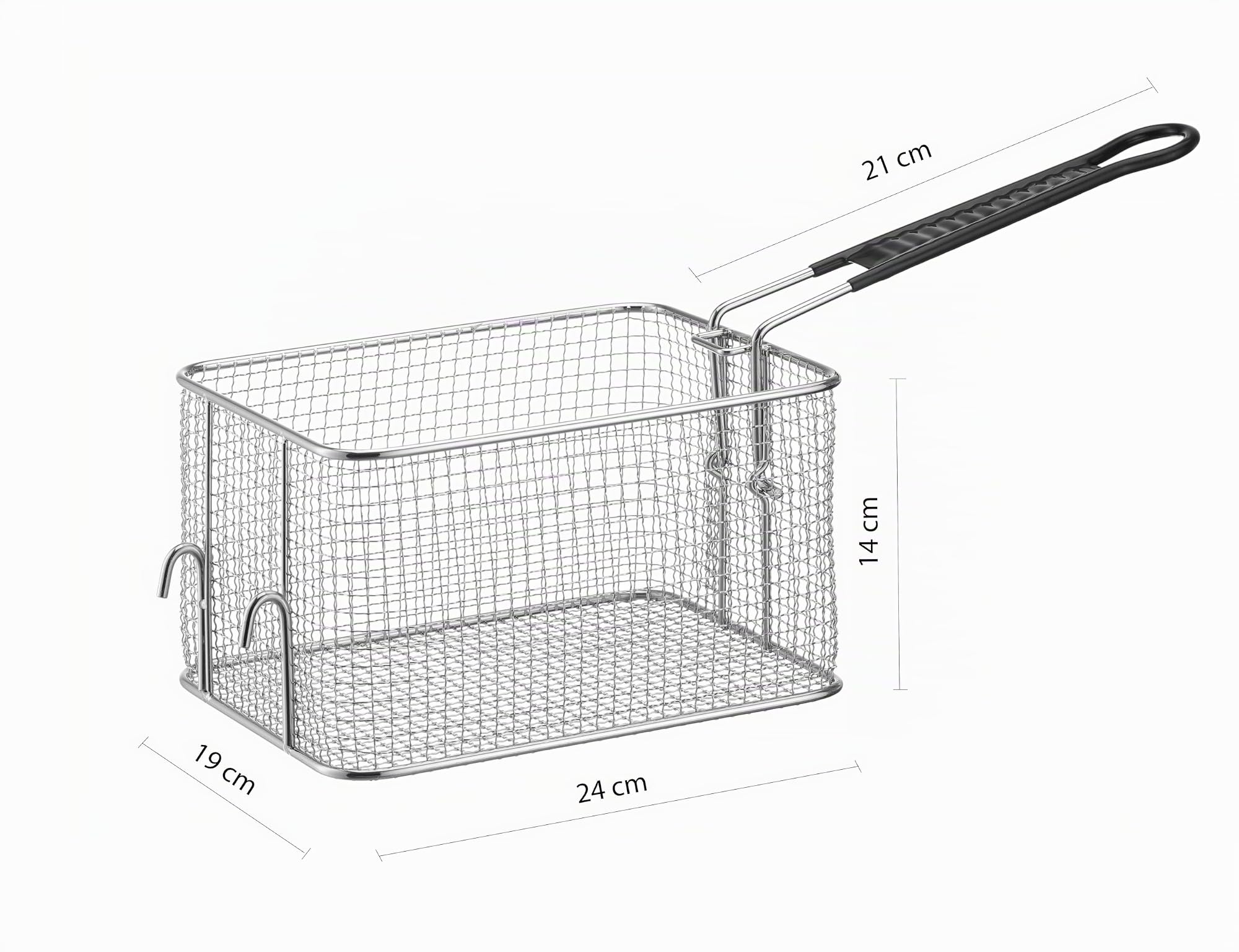 HENDI Cesta para Freír, compatible con freidoras HENDI 205822 y 205839, 8L, malla fina, 238x190x(H)140mm, acero inoxidable