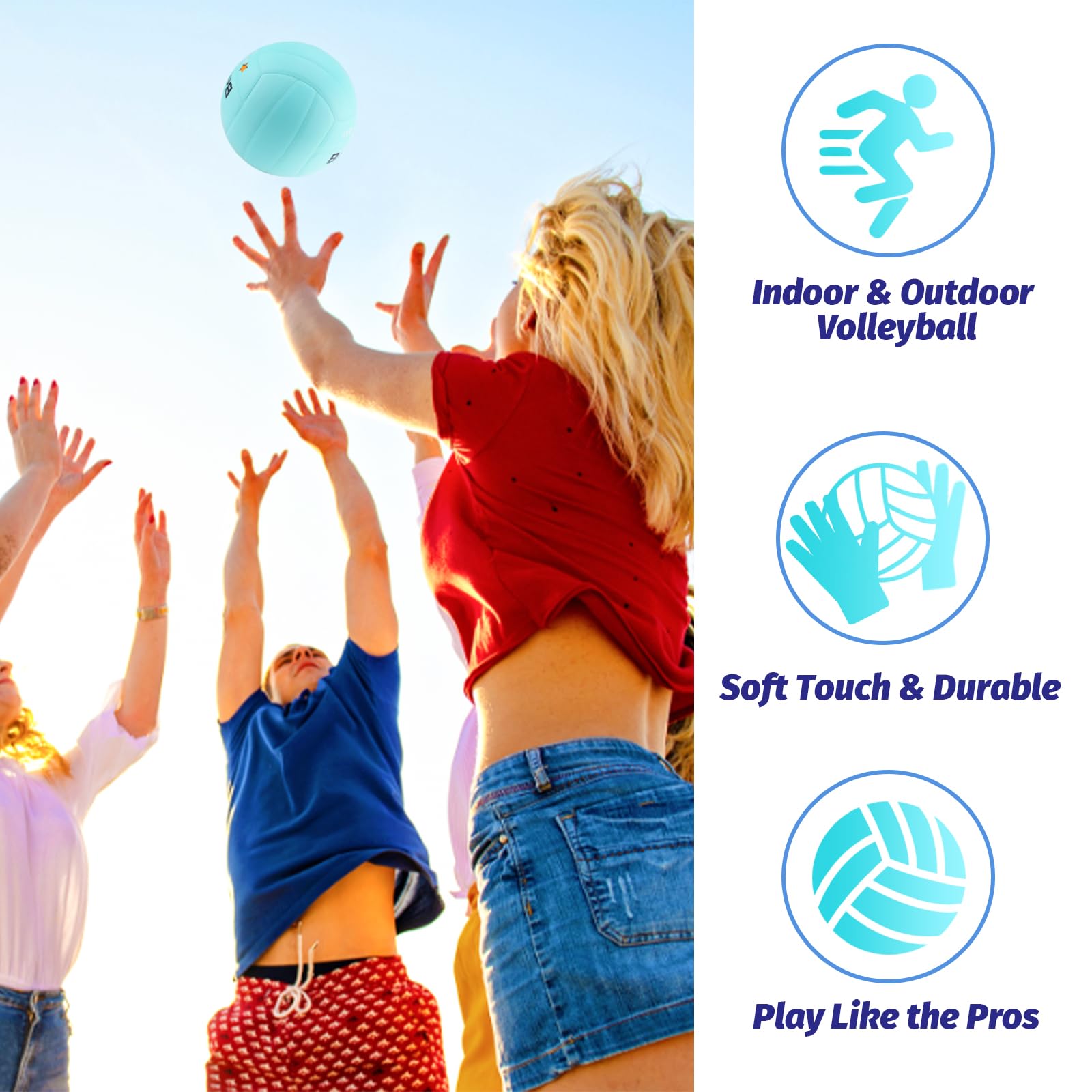 Beurseaf Pelota Voleibol, Balon Voley Playa Tamaño 5 para Interior y Exterior - 5