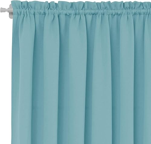 Miniatura 244 de Deconovo Cortina opaca de Navidad para puertas de vidrio y luces laterales, panel de privacidad con aislamiento térmico con doble bolsillo para