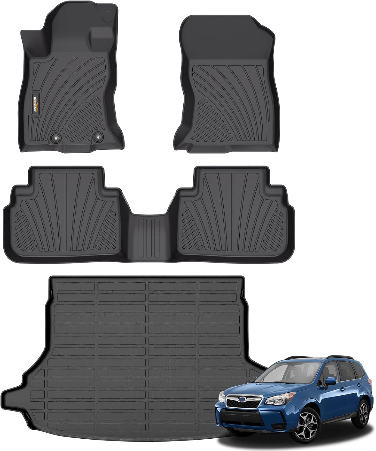 Floor Mats & Cargo Liner Set for Subaru Forester 2019-2024, Custom Fit TPE All Weather Vehicle Mats