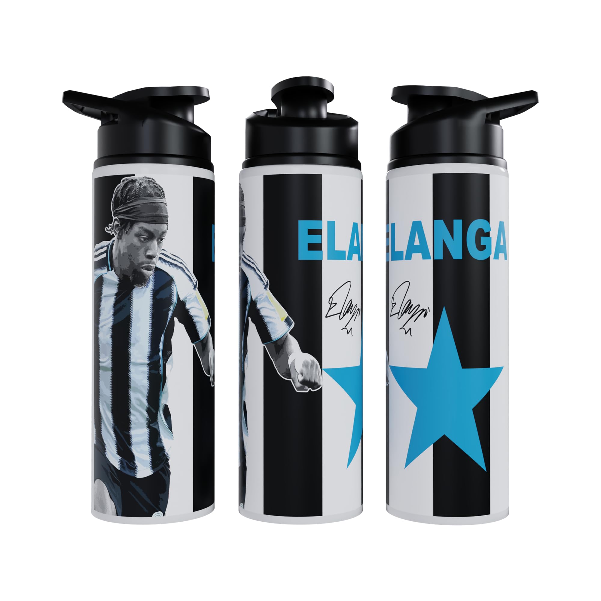 Partisan Newcastle Anthony Elanga Water Bottle Aluminium – Football Fan Gift (Multicoloured, 750, Millilitres)