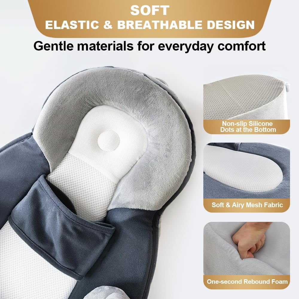Baby Feeding Pillow, Anti Overflow Breast Feeding Pillow, Baby Lounger & Tummy Time Mat, Detachable Design - Image 3