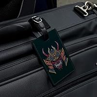 Vista 4 de Samurai Warrior Japanese Demon Oni Máscara Rectángulo de Cuero para Equipaje Tarjeta de Identificación