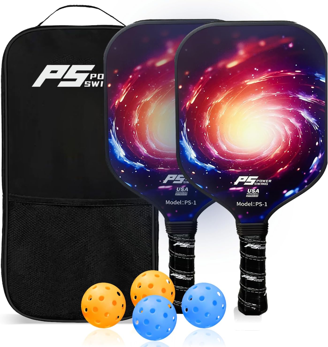 Pickleball Paddles - USAPA Approved Professional Carbon Fiber Pickleball Paddles with SRT Pro Polymer Honeycomb Core, 3K Textured Carbon Fiber Surface, Top Pickleball Paddle by Power Swing