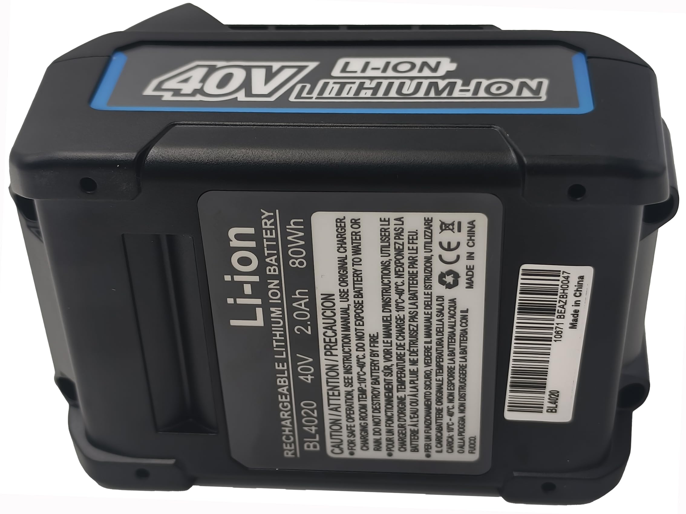 BL4020 - Batería de repuesto para Makita 40 V Max XGT (2,0 Ah, compatible con 191L29-0 BL4020, 191B36-3 BL4025, 191B26-6 BL4040)