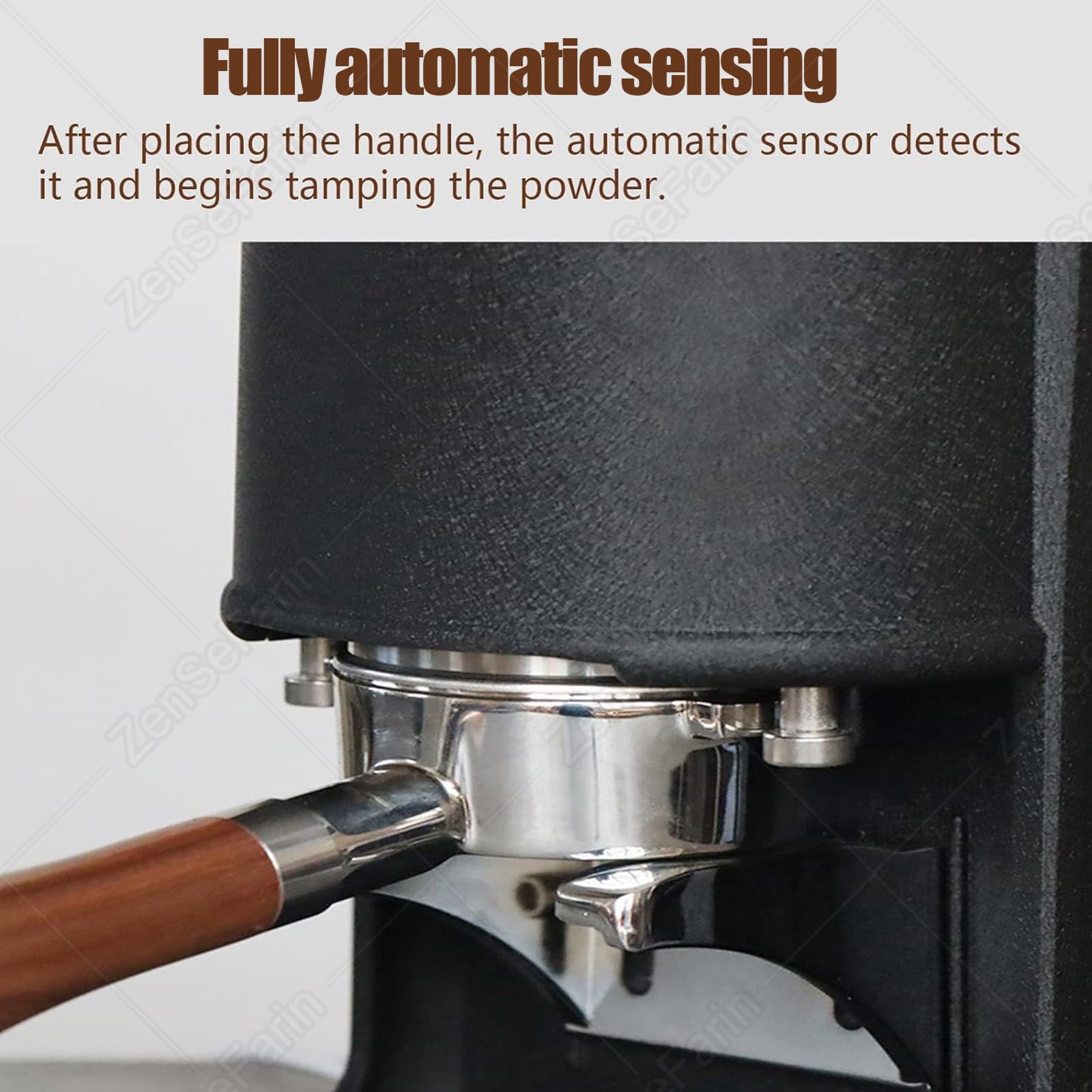 Ubijak do kawy 58MM - Automatyczna elektryczna prasa do kawy ziarnistej do espresso - Ciśnienie 10-30 kg - Regulowany czas ubijania od 1 do 3. Łatwy w czyszczeniu ubijak White
