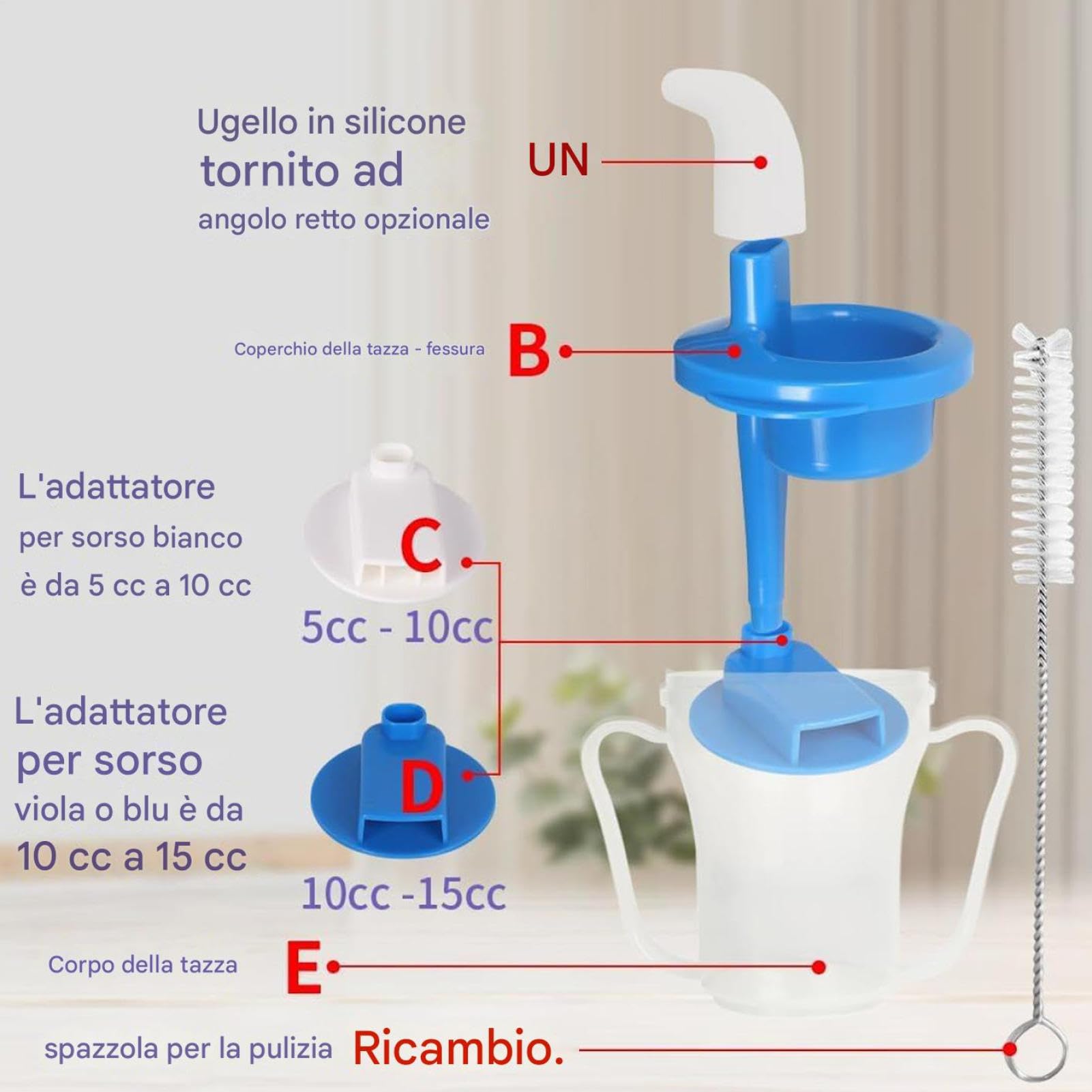 Ausili per bere per la disfagia | Dispenser di liquidi con cannuccia, portatile a tenuta stagna per disturbi della deglutizione a casa a, in ospedale in viaggio per, adulti e anzia