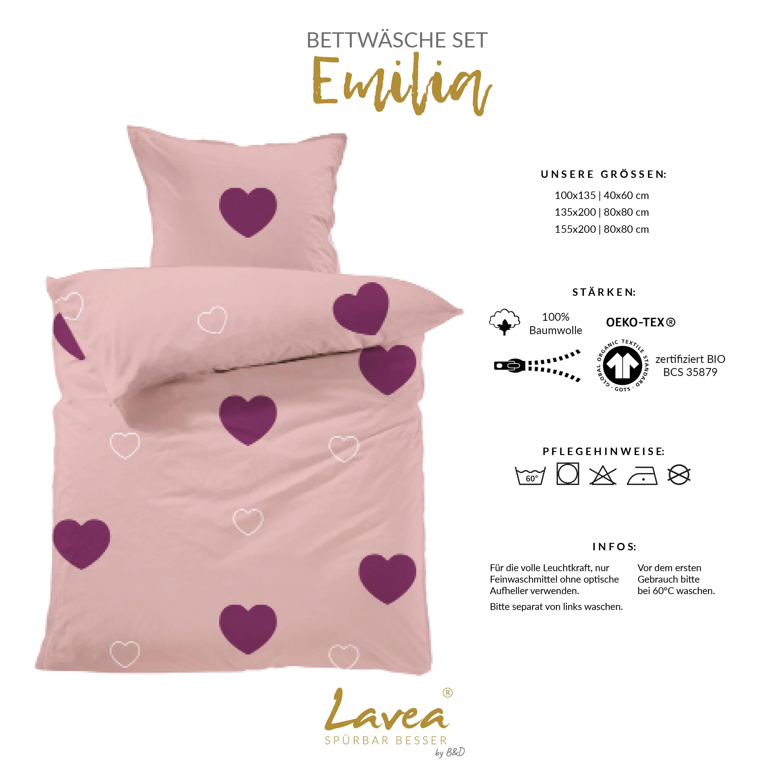 Lavea Children's bed linen set - Emilia 100 x 135 cm 40 x 60 Lavea Children's bed linen set - Emilia 100 x 135 cm 40 x 60