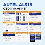 Autel Professional OBD2 Scanner AL319 Code Reader, Enhanced Check and Reset Engine Fault Code, Live Data, Freeze Frame, CAN Car Diagnostic Scan Tools for All OBDII Vehicles After 1996, 2026 Updated T2