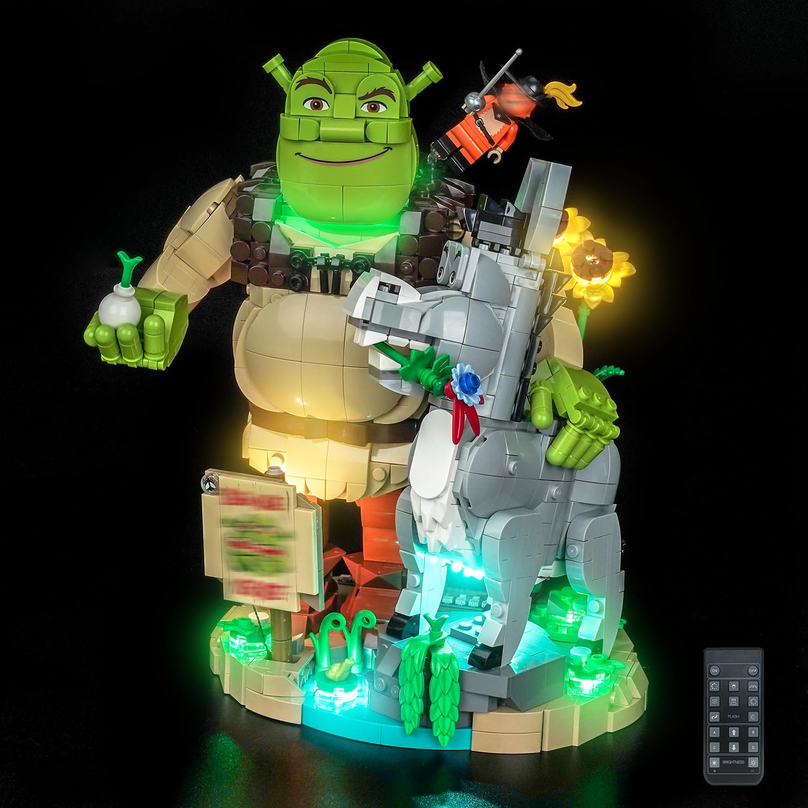 Remote Control Led Light Set Compatible with Lego 72423 Shrek, Donkey & Puss in Boots (No Model), Decoration Lighting Set Compatible with Lego Shrek, Donkey & Puss in Boots Building Blocks — image 1