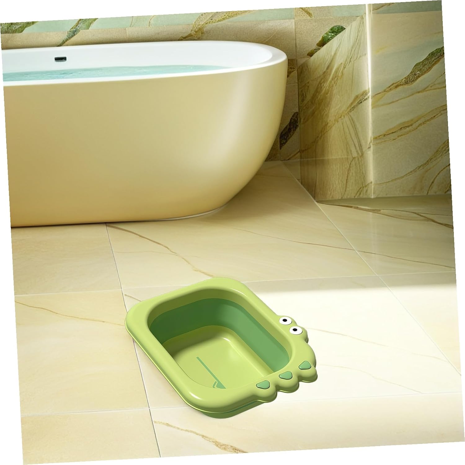 Thickened Foldable Wash Basin Washbasin with Rounded Corners Portable Newborn Bath Tool for Kitchen Bathroom Use