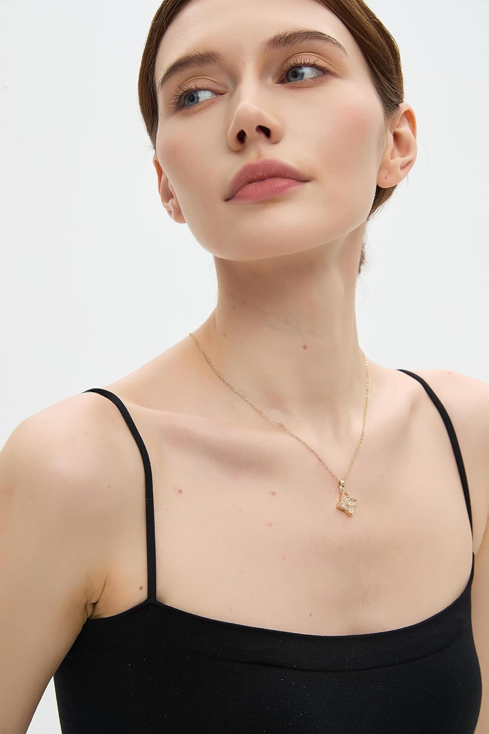 14K Gold Plated Gold Clover Necklace, Dainty Four Leaf Lucky Choker Charm Colorful Clover Adjustable Chain Shell Made Pendant Necklace for Women Jewelry - Image 3