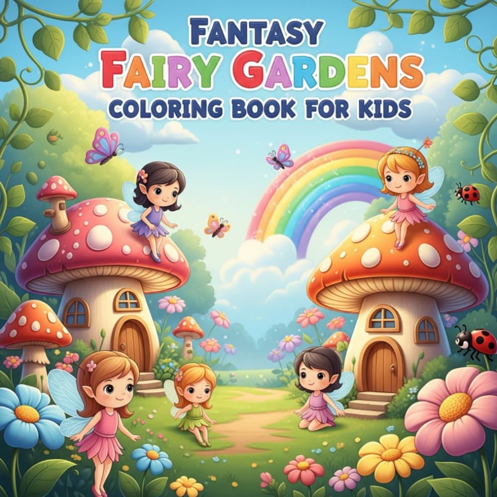 Fantasy Fairy Gardens Coloring Book for Kids