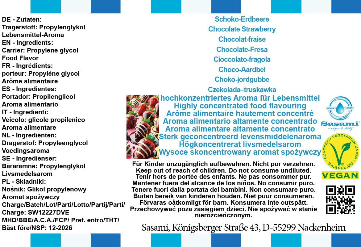 Schoko-Erdbeere Aroma Konzentrat - Vegan - Sasami - 100ml