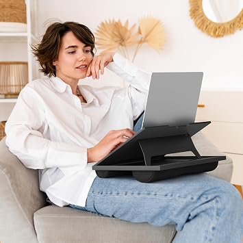 HUANUO Adjustable Lap Desk - 8 Angles Adjustable & Dual Cushion Laptop Stand for Car Laptop Desk Work Table Wrap Writing Board & Drawing Desk Sofa Bed