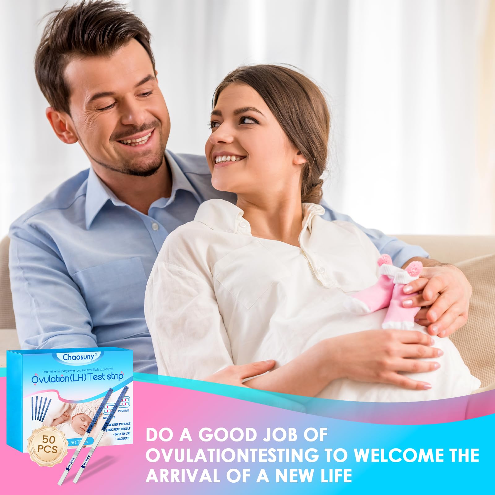 Test d Ovulation Bandelette, Test de Ovulation pour Femme, Haute Sensitivity Ovulation Test, Fast and Accurate Results