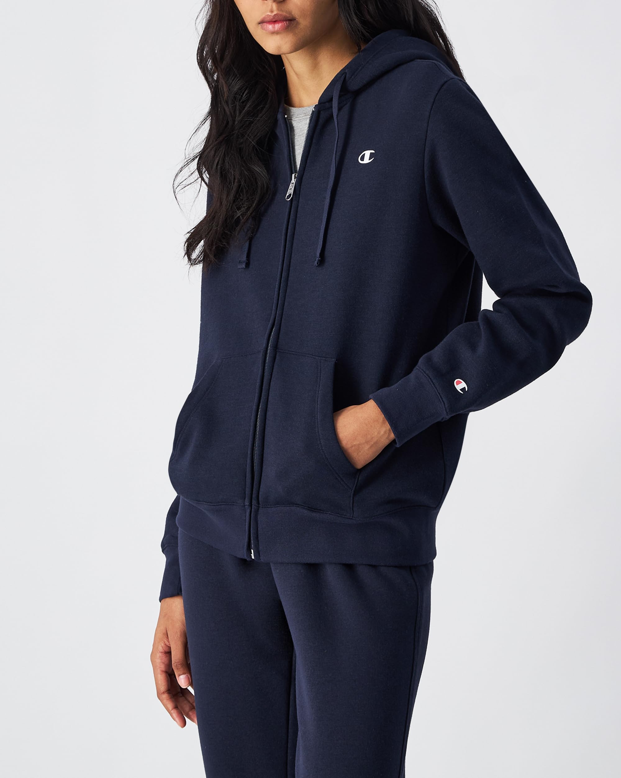 Champion Legacy Champion Basics W Light Powerblend Fleece Full Zip Sweatshirt à Capuche Femme