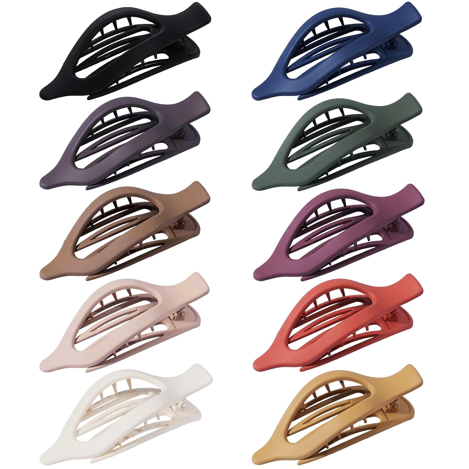 Sisiaipu 10 Pcs Flat Hair Clips for Women French Concord Claw Clips for Thick and Thin Hair Claw Clips Duck Billed Barrettes Hair Accessories for Women and Girls (Hot) image 2