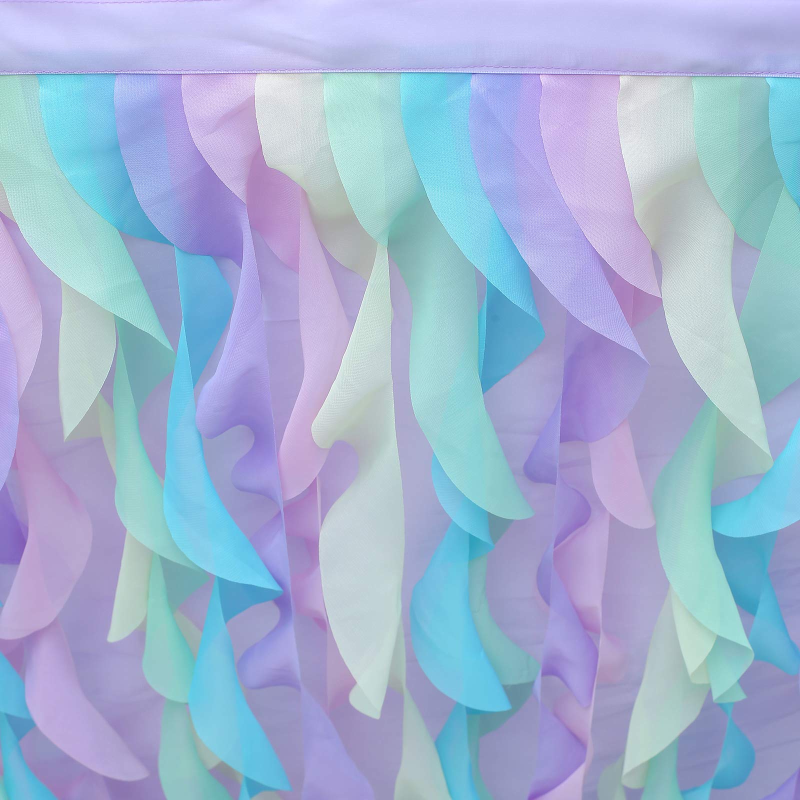 rismart Multistrato Tulle Gonna da tavolo, Tutu Gonne per Tavolo Compleanno Feste Arcobaleno,77 H x L 275 cm