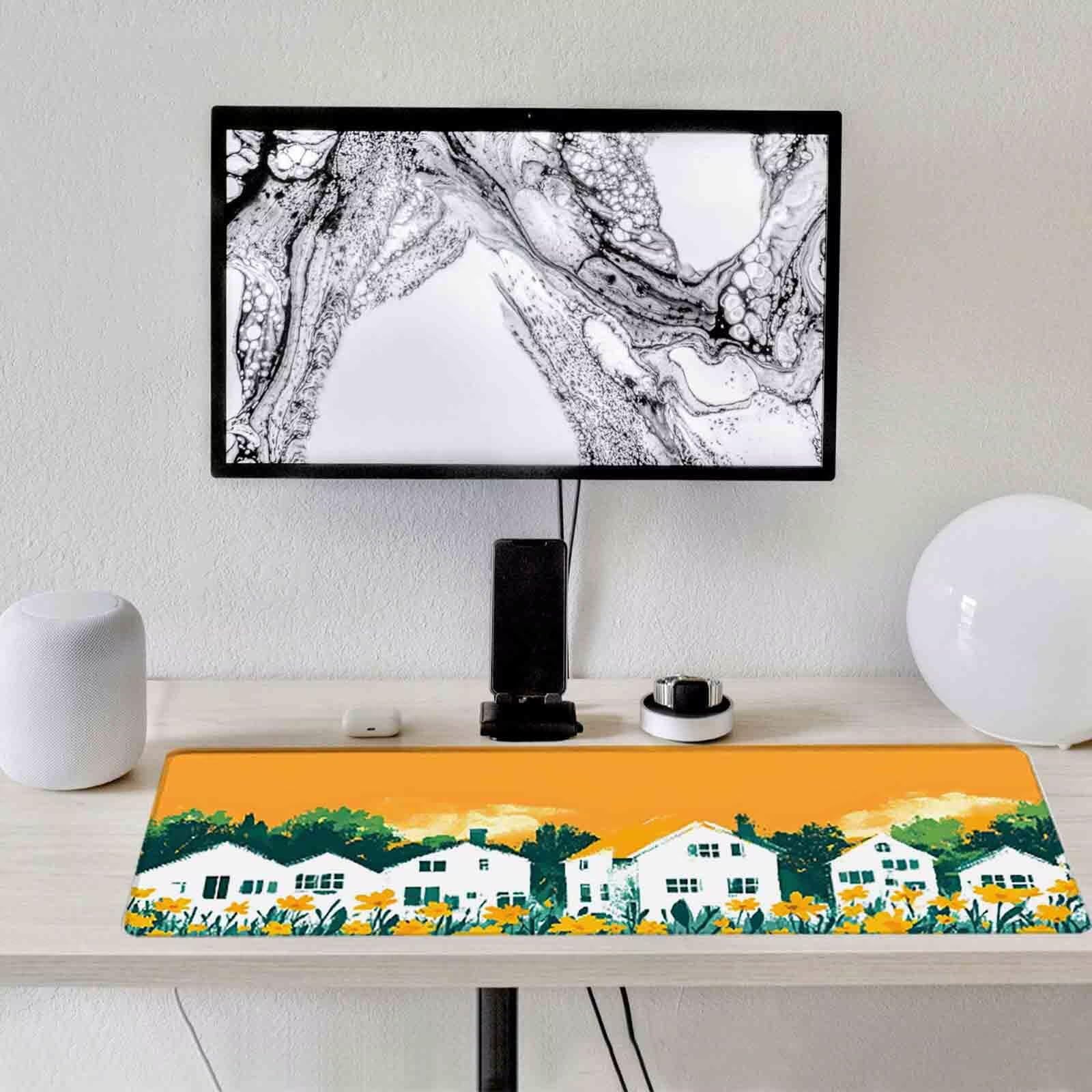 Tappetino Mouse Giallo Mousepad Casa Tappetino Mouse XXL 1200 x 600mm Sottomano Scrivania Grande con Base in Gomma Antiscivolo Accessori Gaming, Migliora Precisione e Velocità per PC, Laptop p8478
