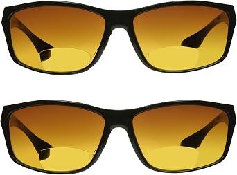 proSPORT Blue Light Blocking Bifocal Sunglasses, HD Amber Gradient Lens, Anti-Reflective, UV Protection Men & Women