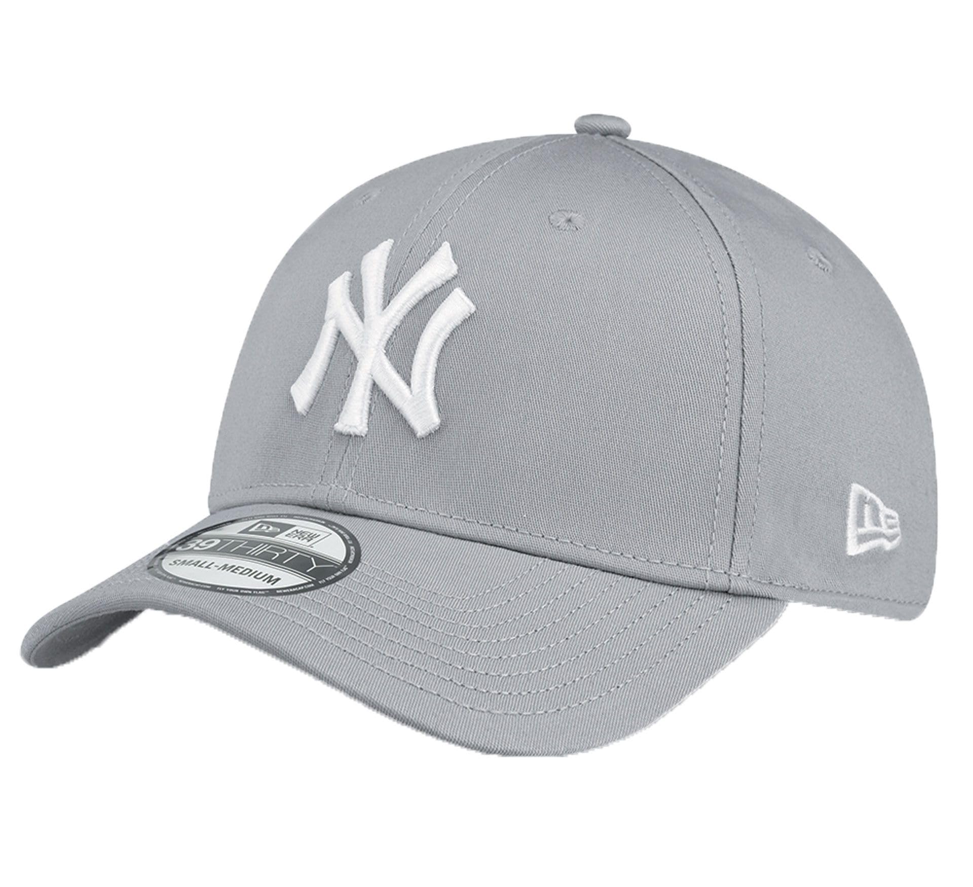 New Era - MLB New York Yankees Essential 39Thirty Cap - Grau-Weiß, Größe:S-M