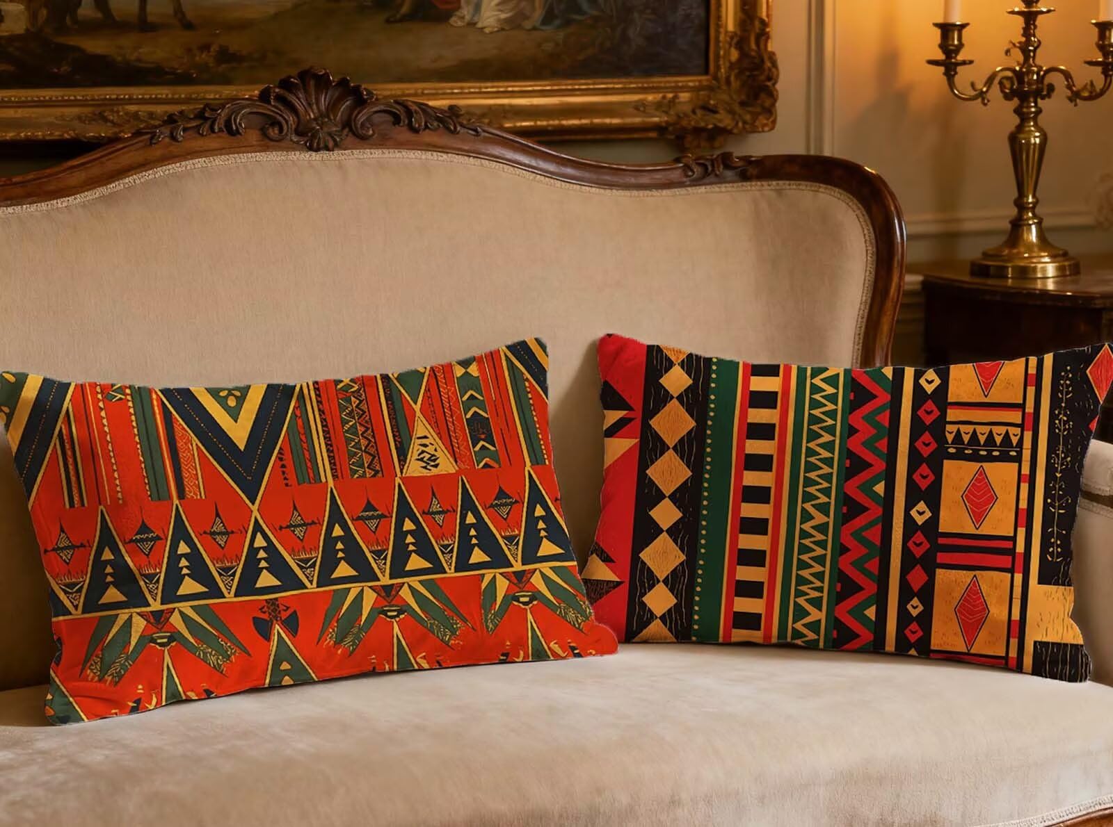 Housse de coussin rouge 80x100 lot de 2 en velours rectangulaire nordique pour decoration salon O-474B