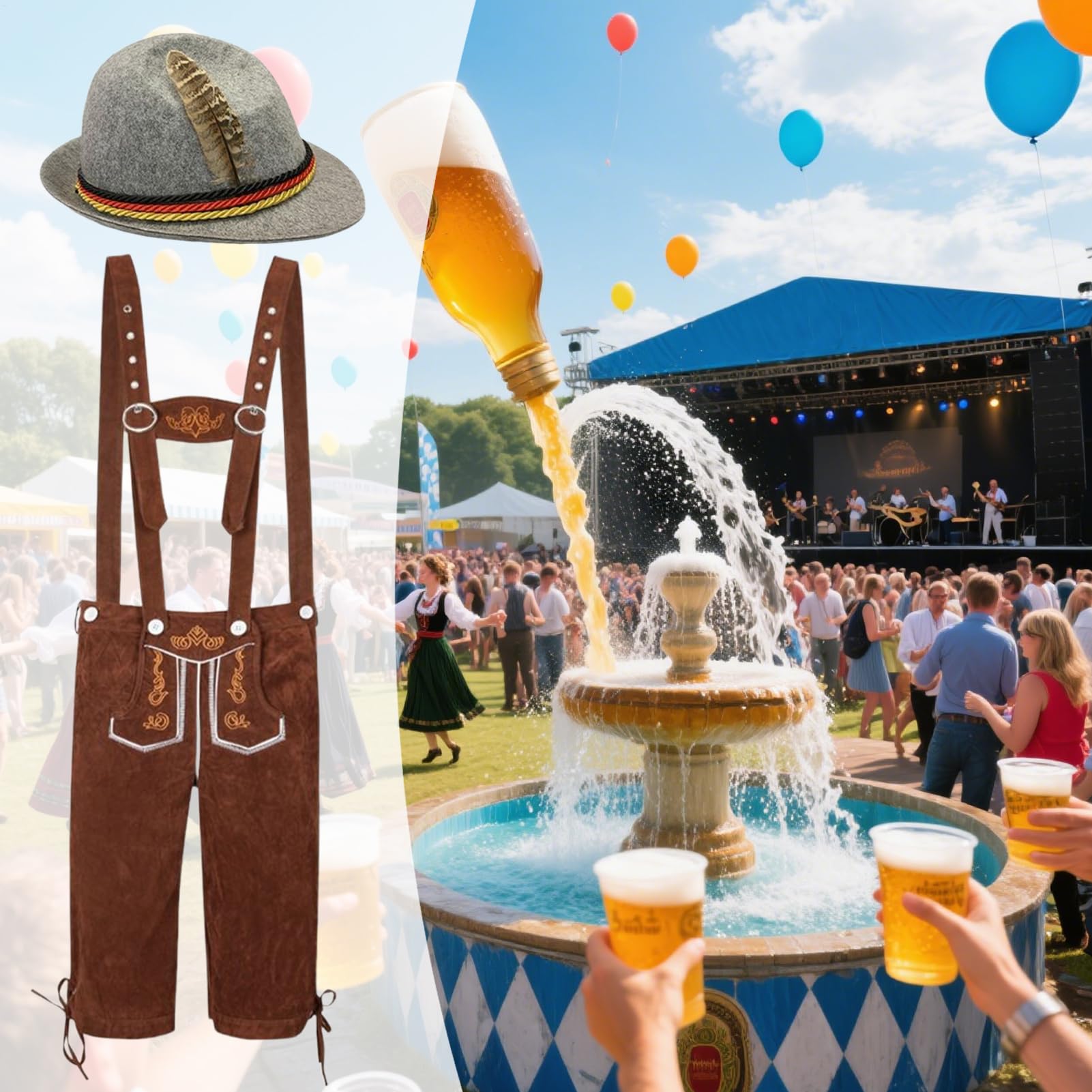 Costume da Oktoberfest da uomo, tradizionale, per feste di birra, per feste musicali, eventi culturali tedeschi, celebrazioni e riunioni di famiglia
