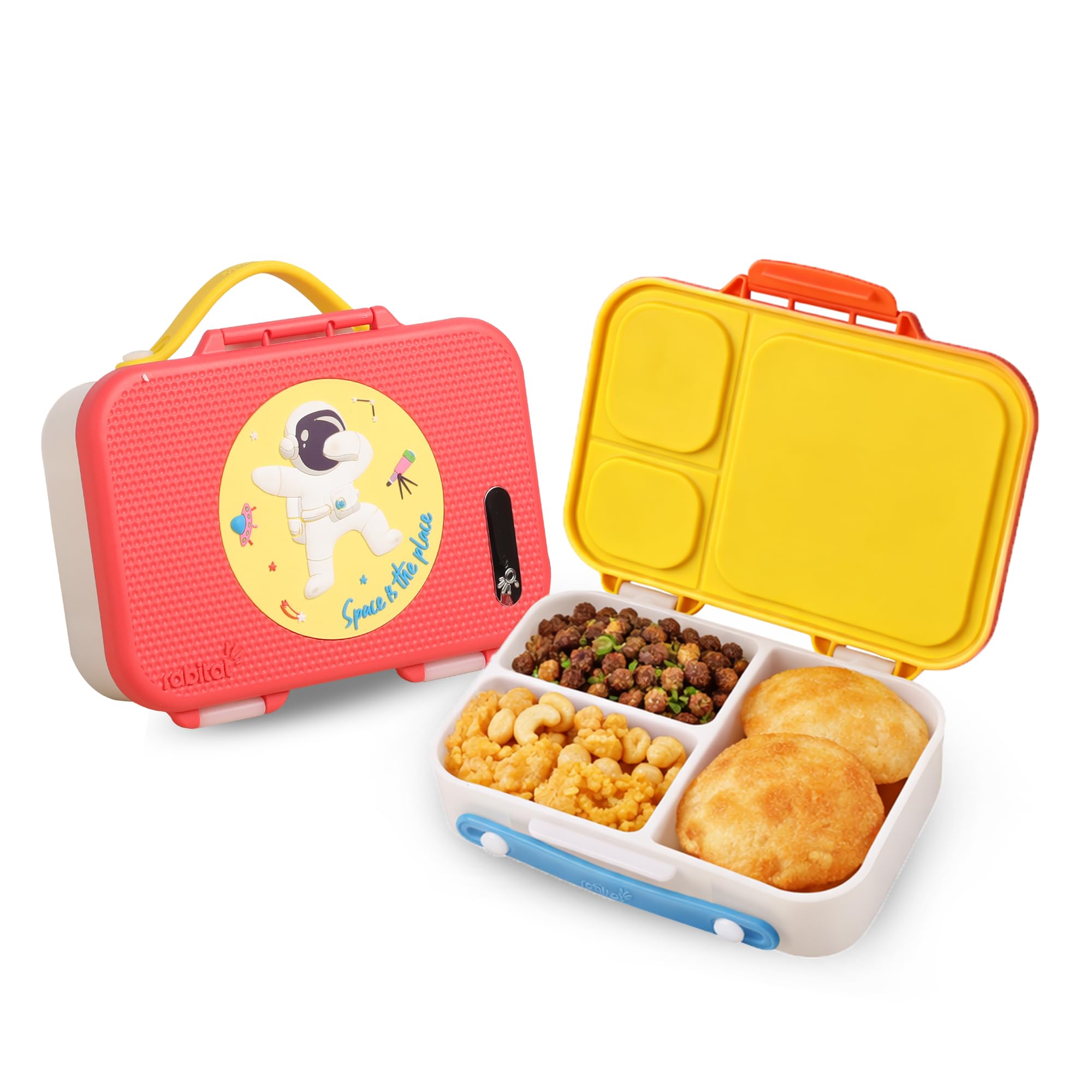 rabitat Munchbee Bento Lunch Box 1000ml | 1+1 Year Brand Warranty | Tiffin Box for School | Lunch Box for Kids Boys & Girls | BPA Free, Leakproof & Durable Bento Design | Shyguy