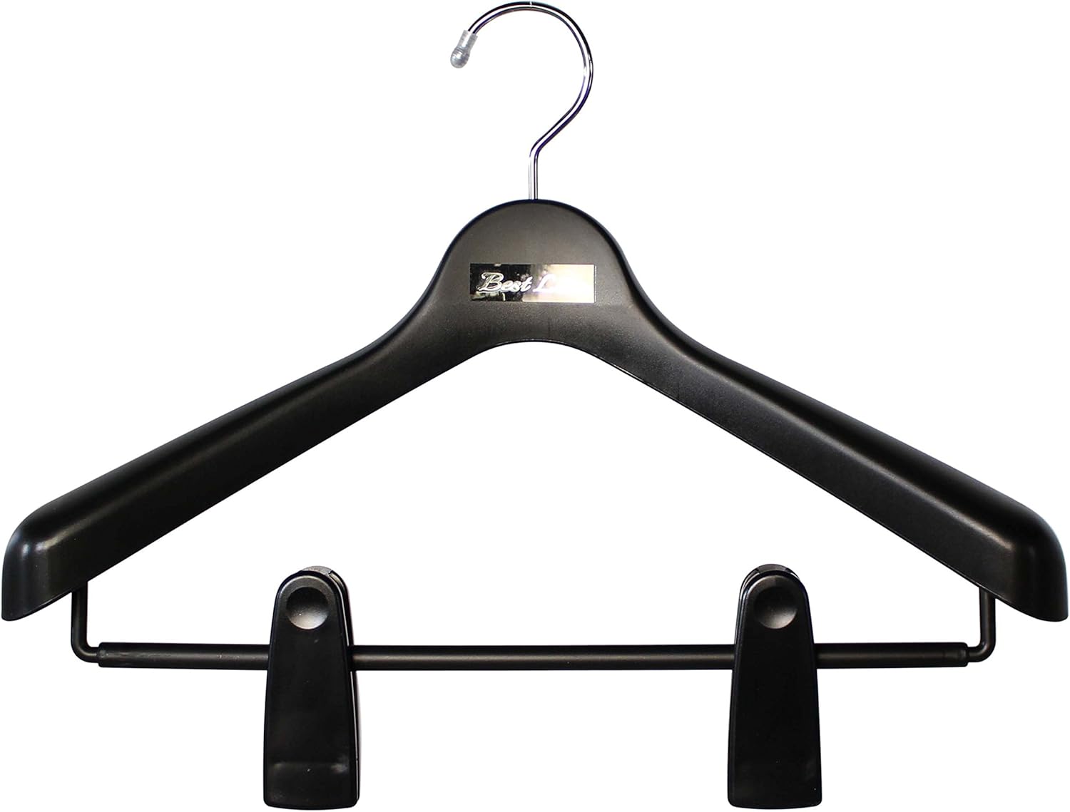 Jacket Hanger, Skirt with Big Clip, Rotating Hook, Vest Line Jacket, Big Clip, Black, Made in Japan, Width 15.7 inches (40 cm)