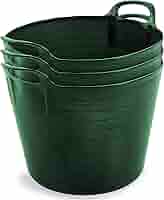 Easy Shopping 3 X 42 Litre Large Flexi Tub Garden Home Flexible Colour Rubber Storage Container