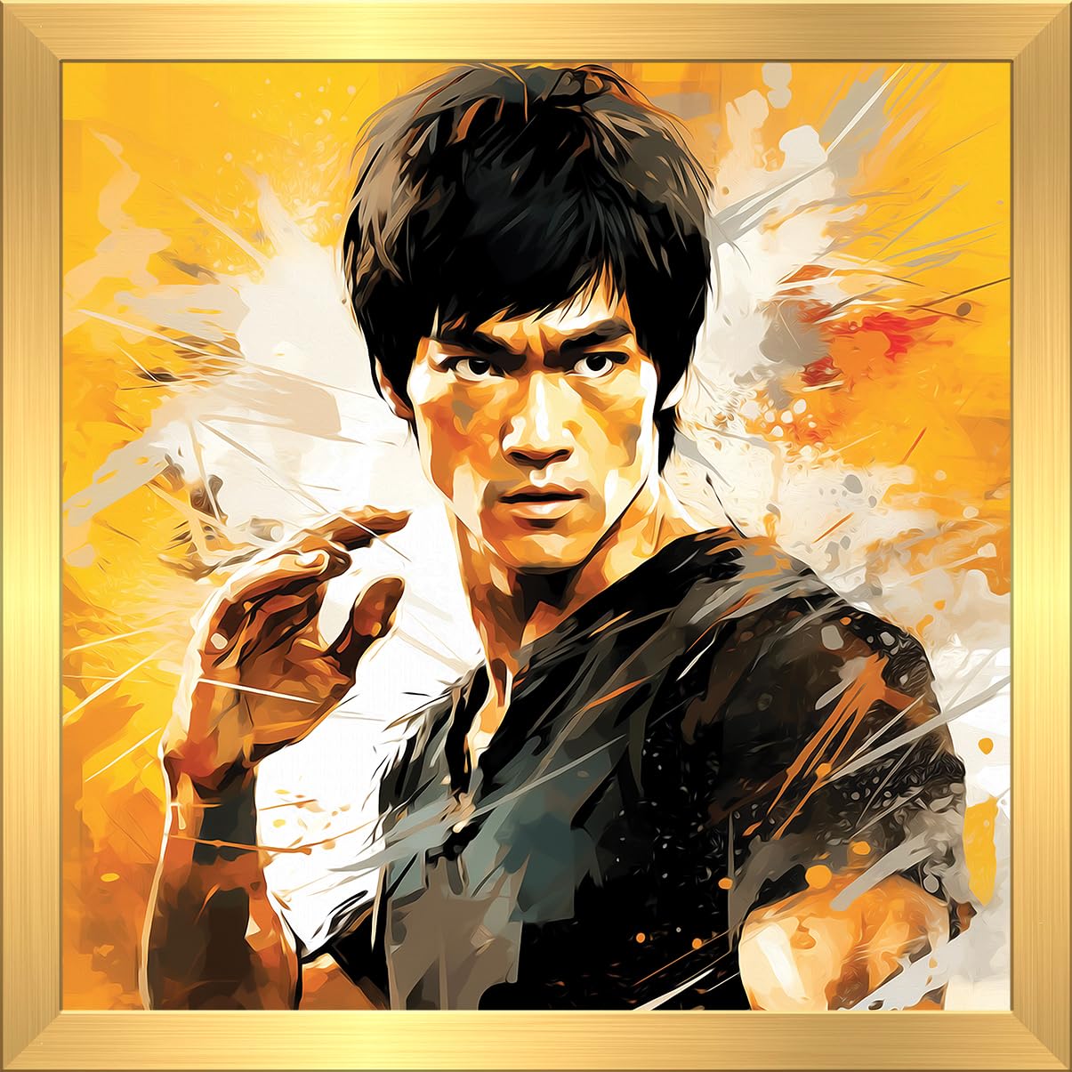 Anaadi Bruce Lee Boxing Legend Laminated Photo Frame | Bruce Lee Wall D�cor Painting For Home & Office Decoration (7 X 7 Inch)