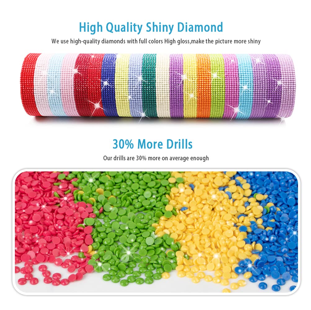 CHOSIGHT 5D Kit De Broderie Diamant Attrape-Rêves - DIY Peinture Complète Avec Diamond Painting Coloré Ronds En Cristal Strass - Artisanat Mural DIY Pour Décoration De Maison - 30x40 Cm