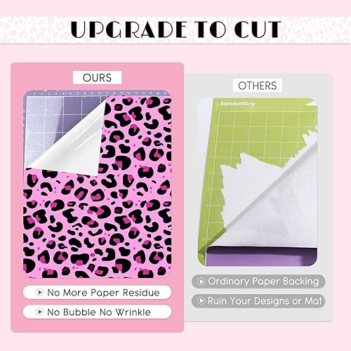 Miniatura 12 de Tintnut Vinilo permanente – 10 hojas de 12 x 10 pulgadas, hojas de vinilo adhesivo permanente de leopardo arcoíris, vinilo adhesivo permanente